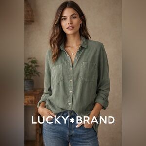 Lucky Brand Green Button-Up Shirt – Size Large